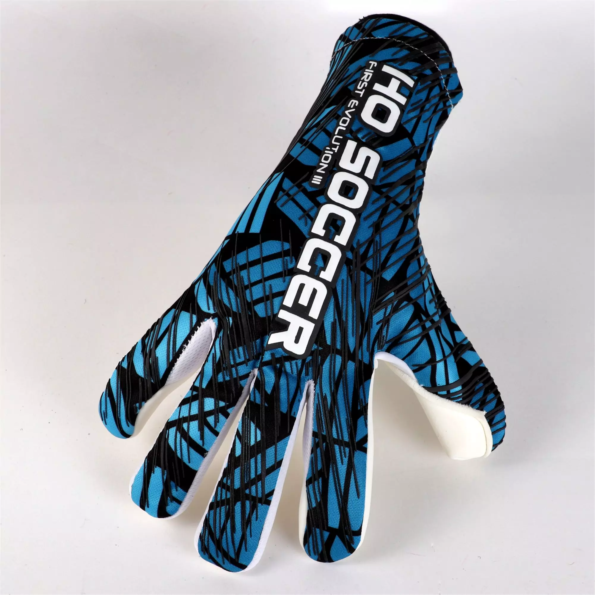 Guante de Portero - FIRST EVOLUTION III RN BLUE BLOCK - Guante corte NEGATIVO- Dorso Arriba - HOSOCCER CANARIAS